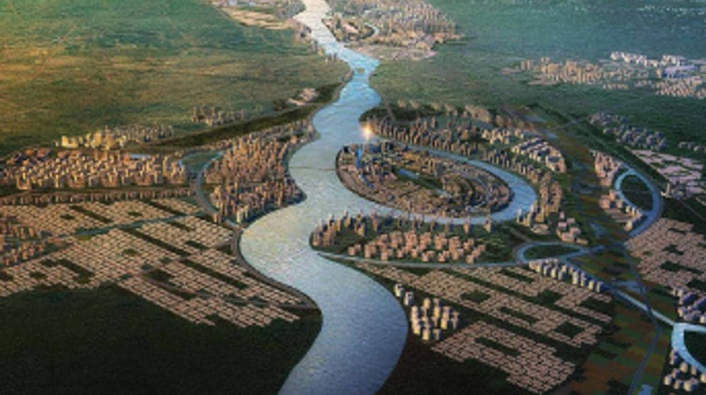 Ravi City — riverfront aerial view